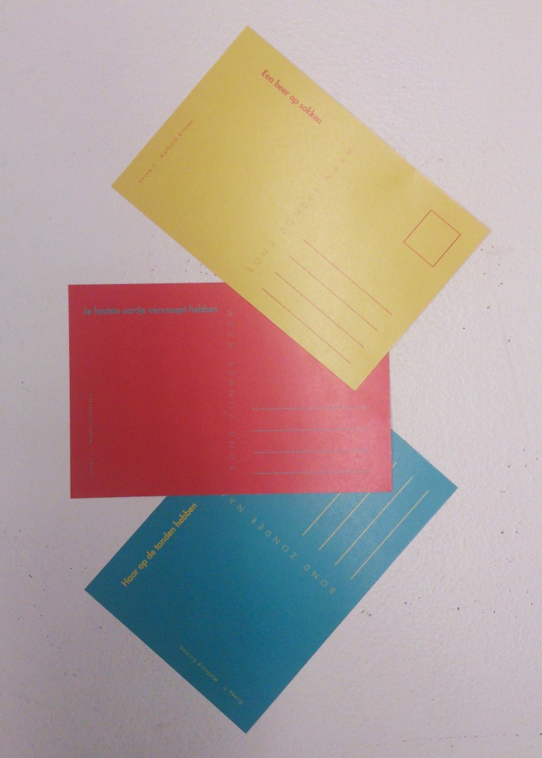 postcards back spreekwoorden zegswijzen drie kleuren