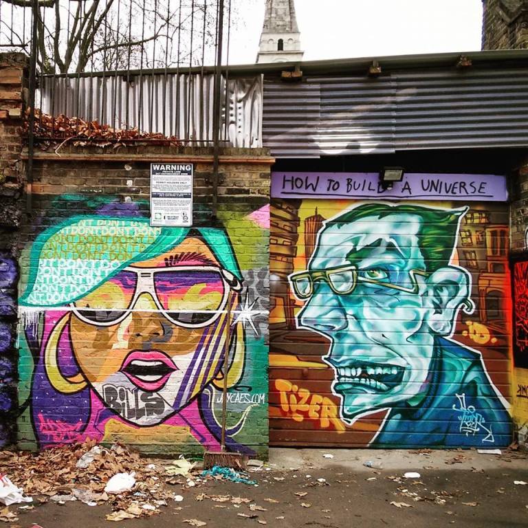 Brick Lane street art graffiti London Tizer