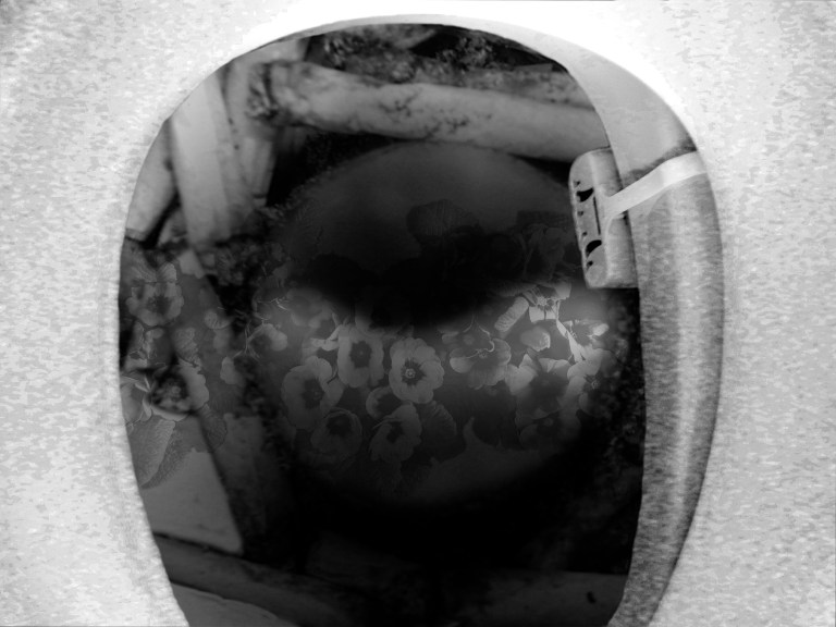 photography dark layers transparent pne-night stand toilet flowers cigarettes