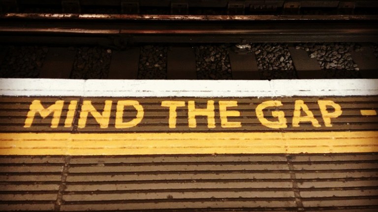 mind the gap tube underground London metro rails