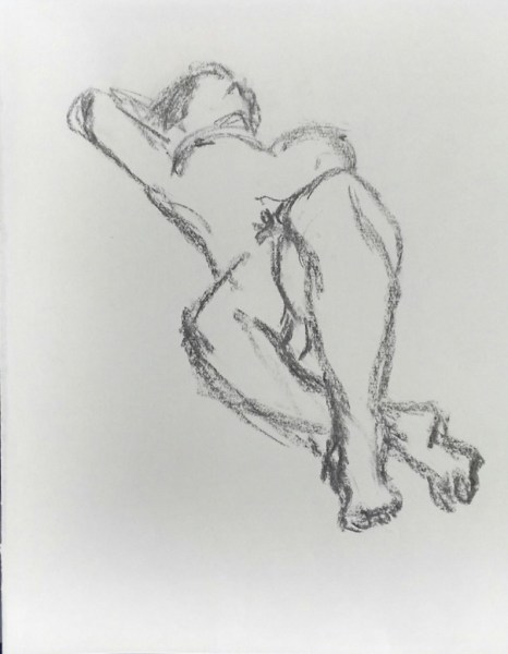 drawing charcoal nude woman lying down