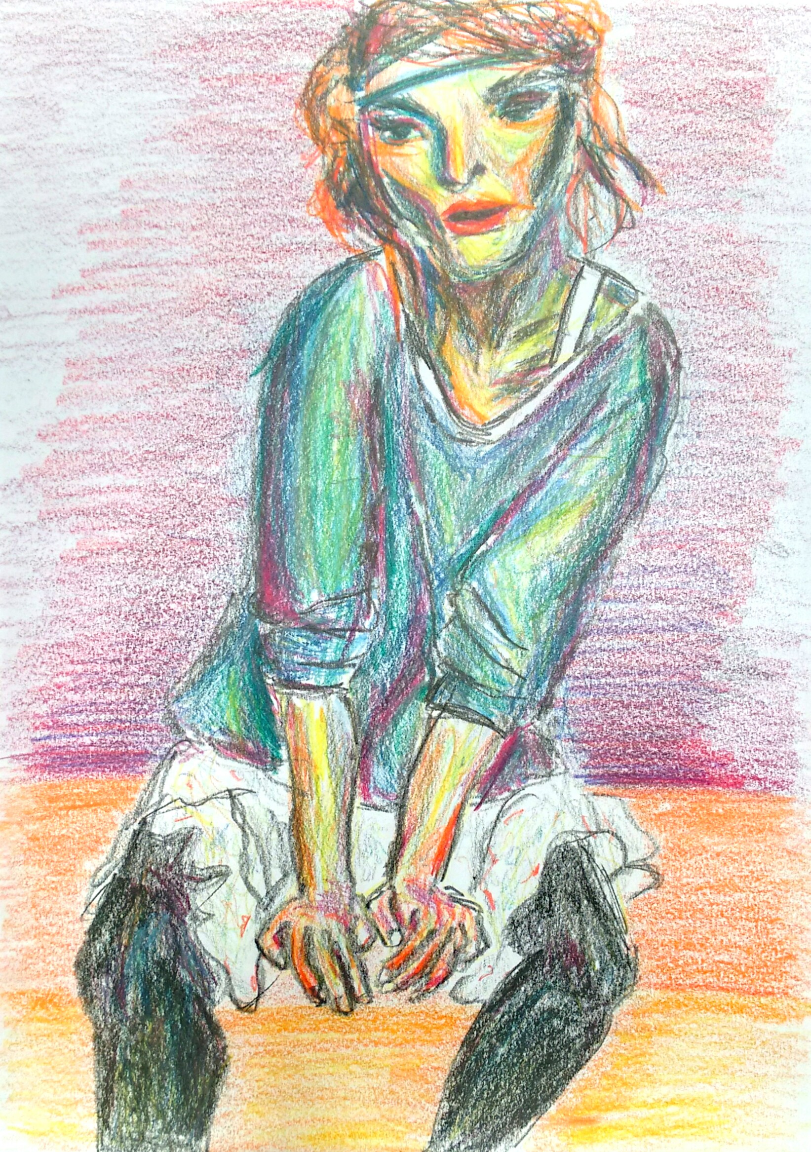 Egon Schiele Seated Woman with Bent Knee Marc Cain advertisement mash-up