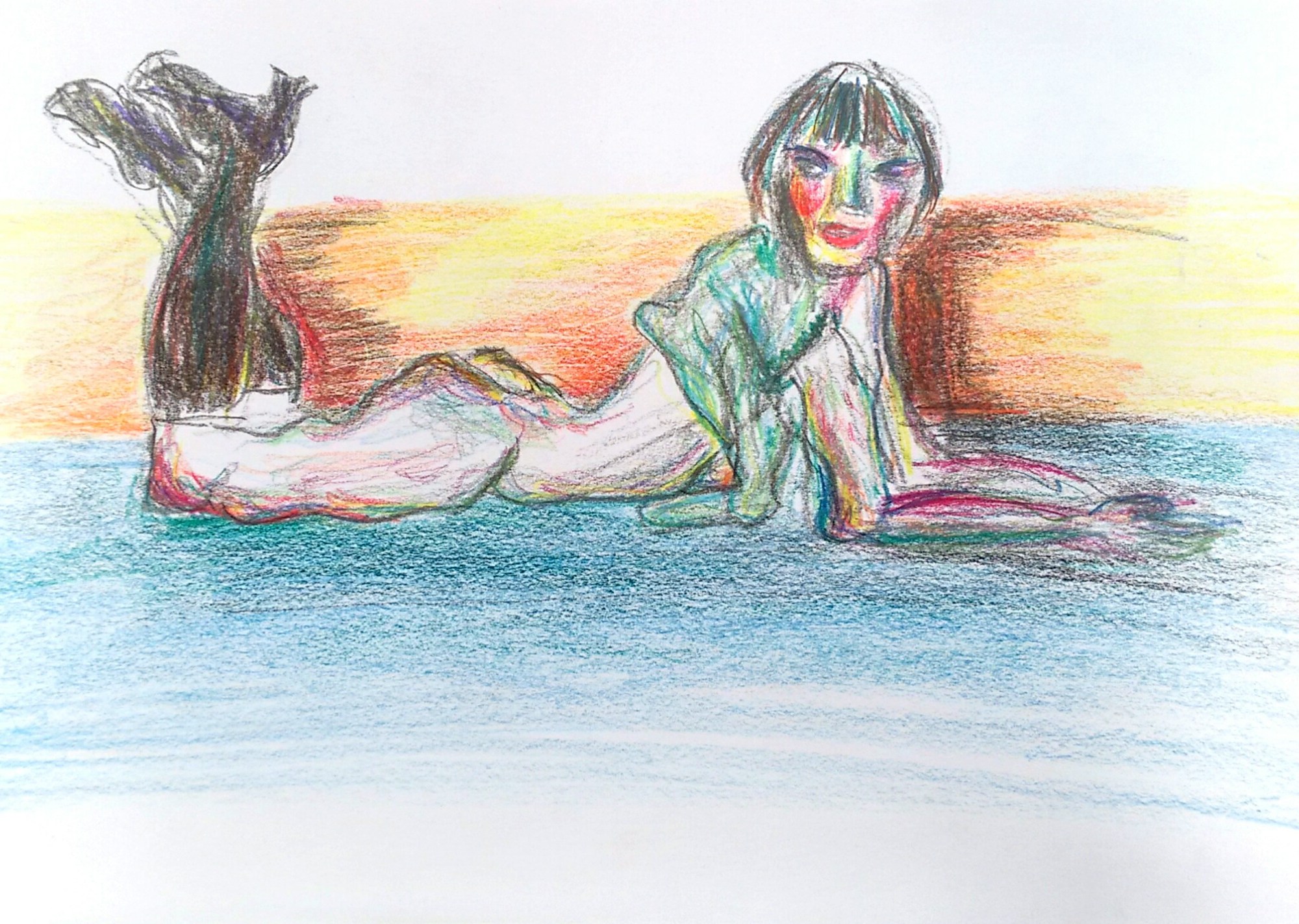 Egon Schiele Kneeling Girl, Resting on Both Elbows Opera Ballet Vlaanderen advertisement mash-up