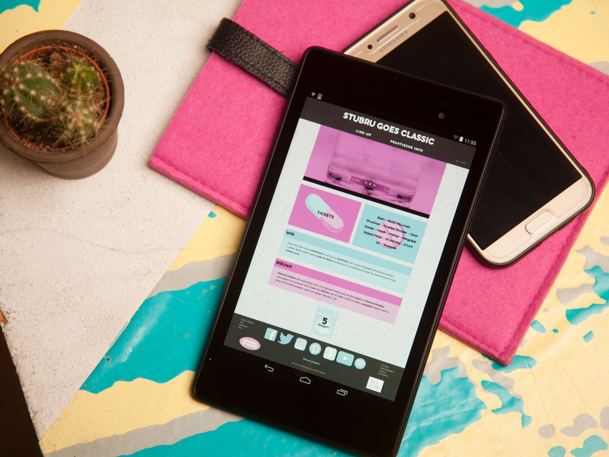 StuBru Goes Classic tablet web design classical music pop festival