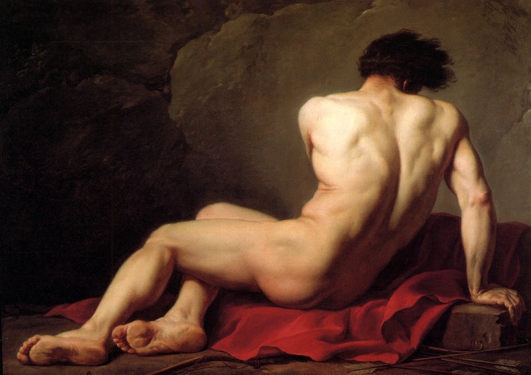 Jacques Louis David - Patroclus (1780) clair-obscur barok schilderkunst