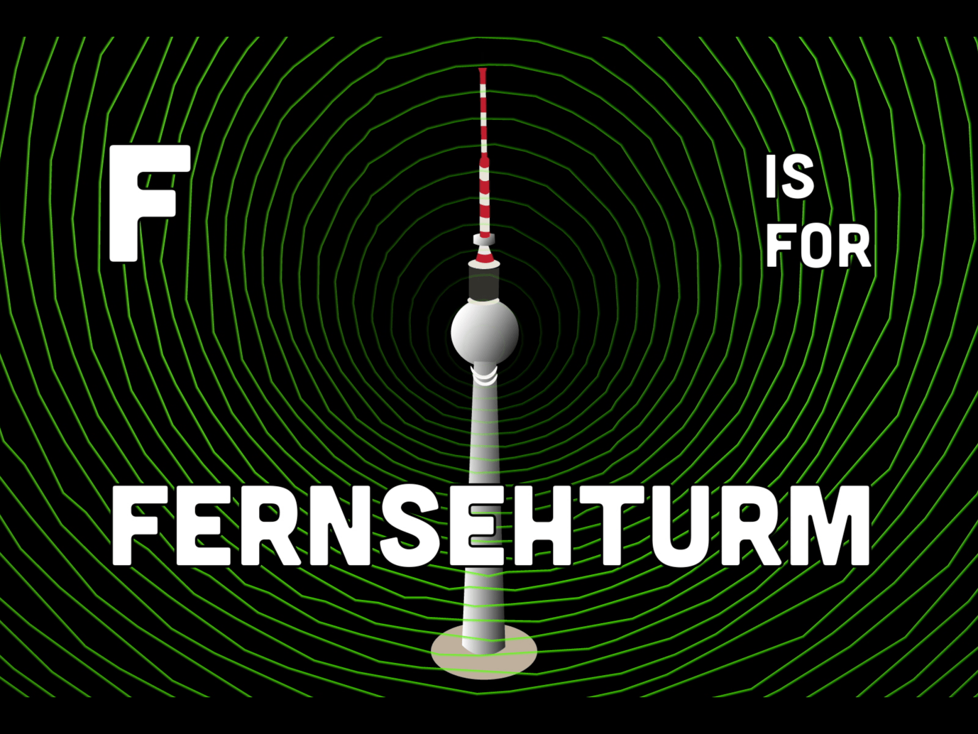 Fernsehturm Berlin alphabet animation illustration