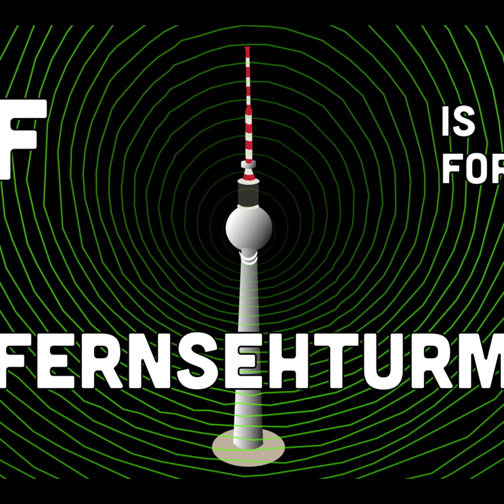 Fernsehturm Berlin alphabet animation illustration