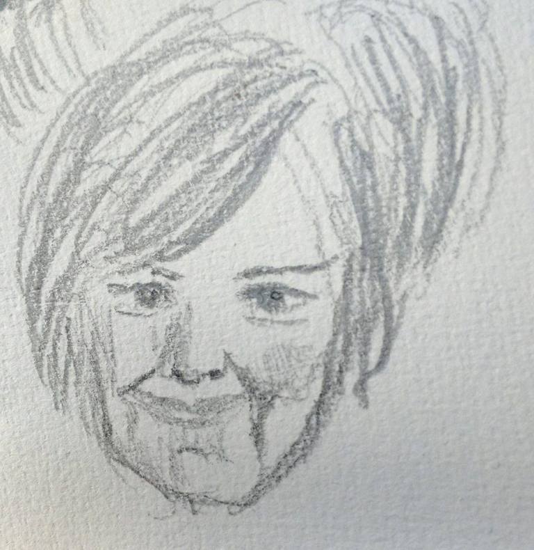 portrait pencil drawing child