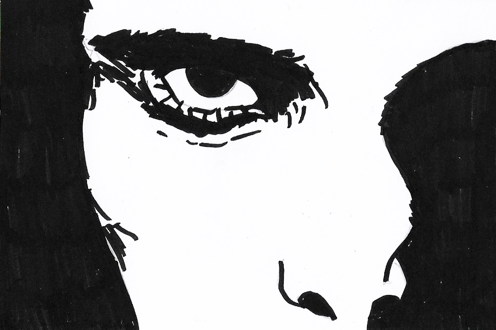 Storyboard fashion movie Richard&Grace dark industrial black and white face