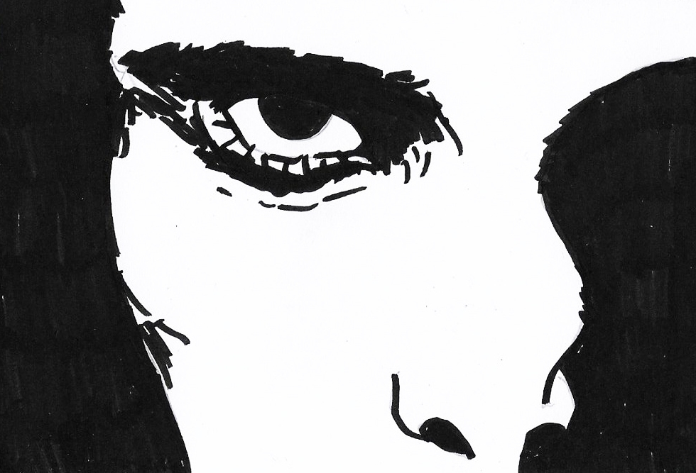 Storyboard fashion movie Richard&Grace dark industrial black and white face