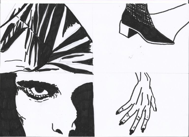 Storyboard fashion movie Richard And Grace black and white industrial