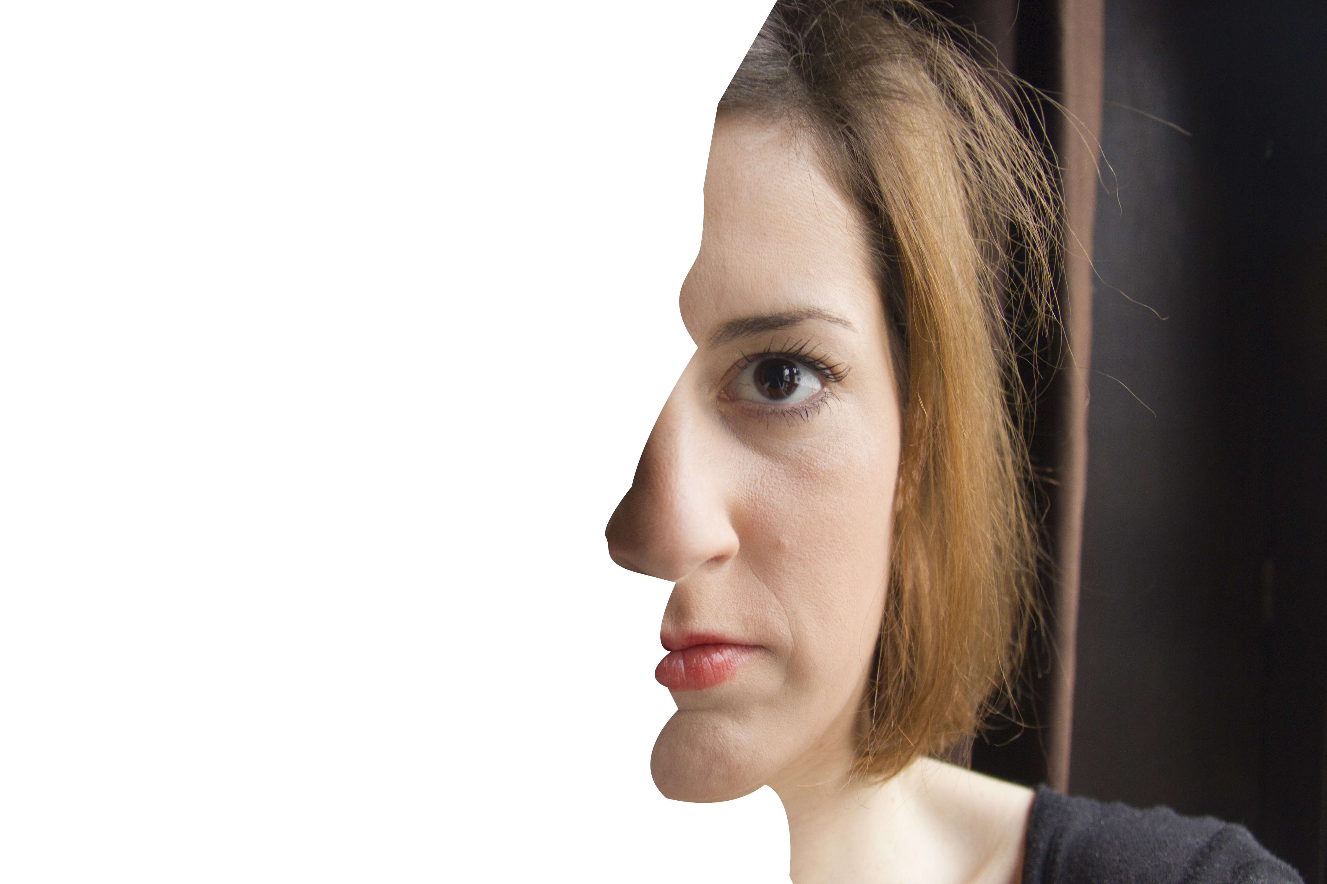 zelfportret collage contour vooraanzicht zijaanzicht