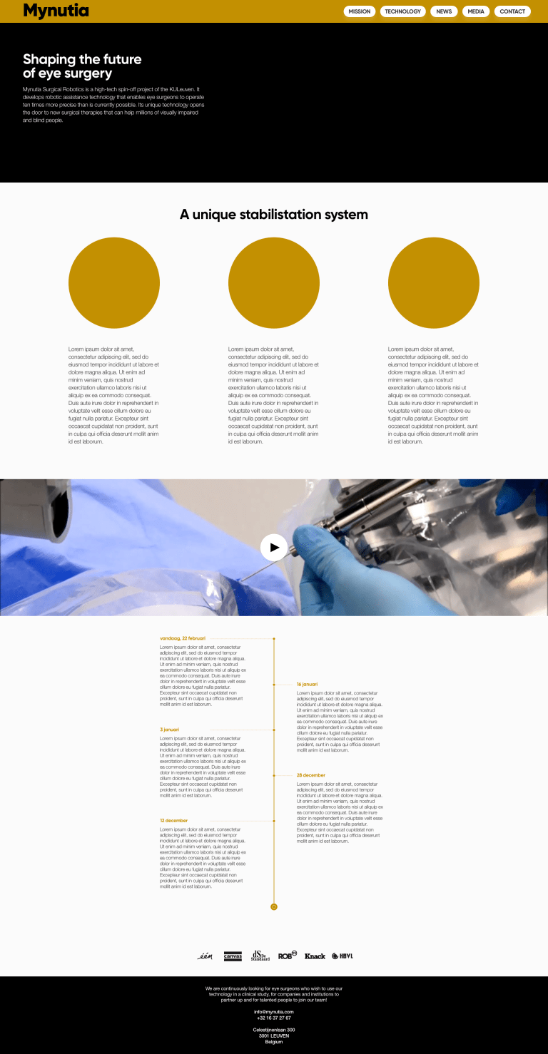 website Mynutia pastel blauw oogrobot chirurgie KU Leuven UZ Leuven