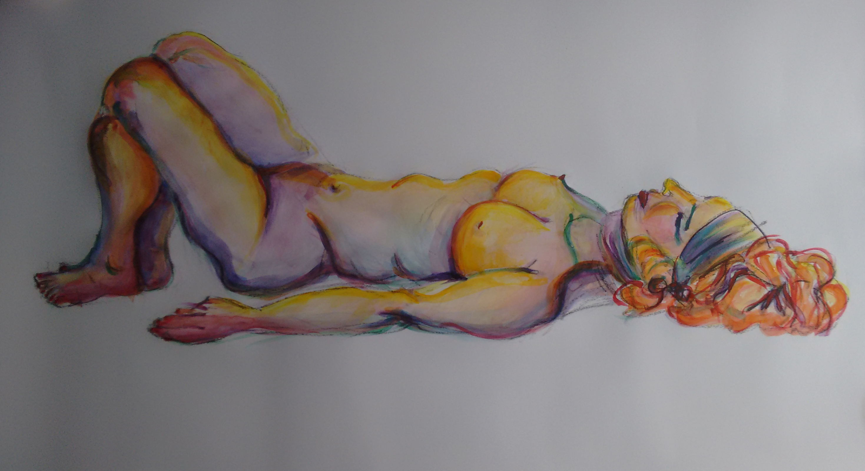 model groot acryl naakt