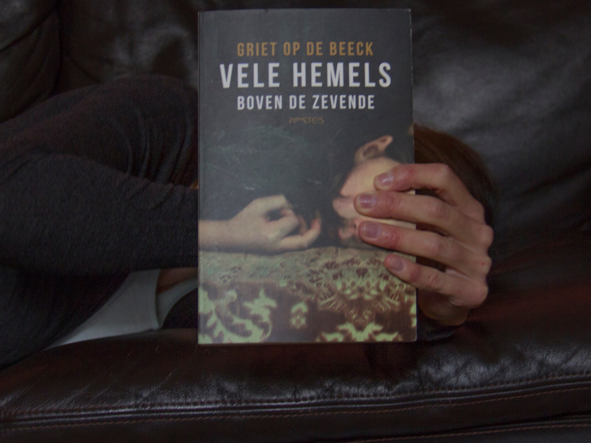Griet Op de Beeck - Vele hemels boven de zevende bookface bookbody Boekenbeurs