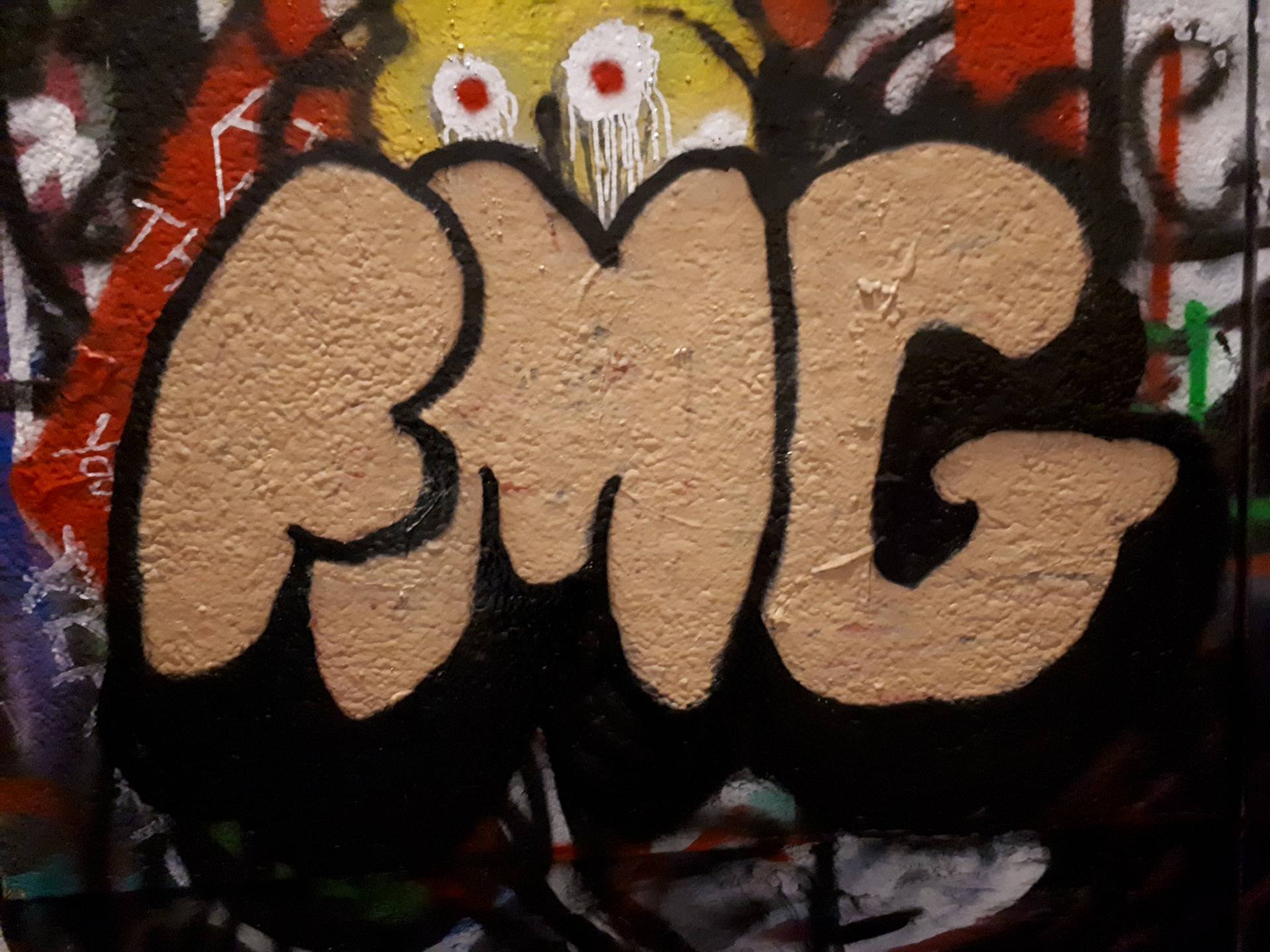 3D shadow FMG bubble letter throwup graffiti Graffitisteeg Gent