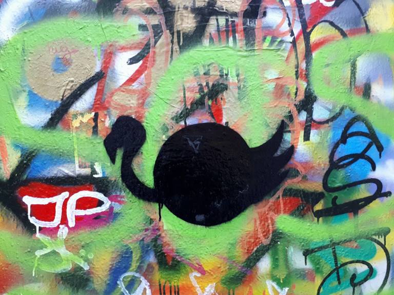 flamingo stencil art graffitisteeg Gent