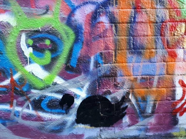 flamingo stencil art graffitisteeg Gent