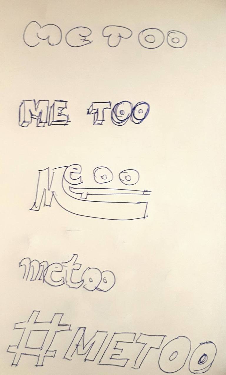 #metoo schetsen letters graffiti
