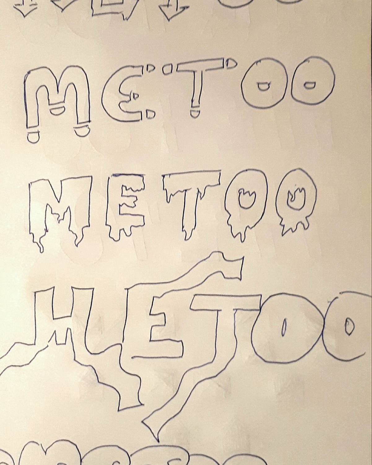 Schets letters graffiti #metoo