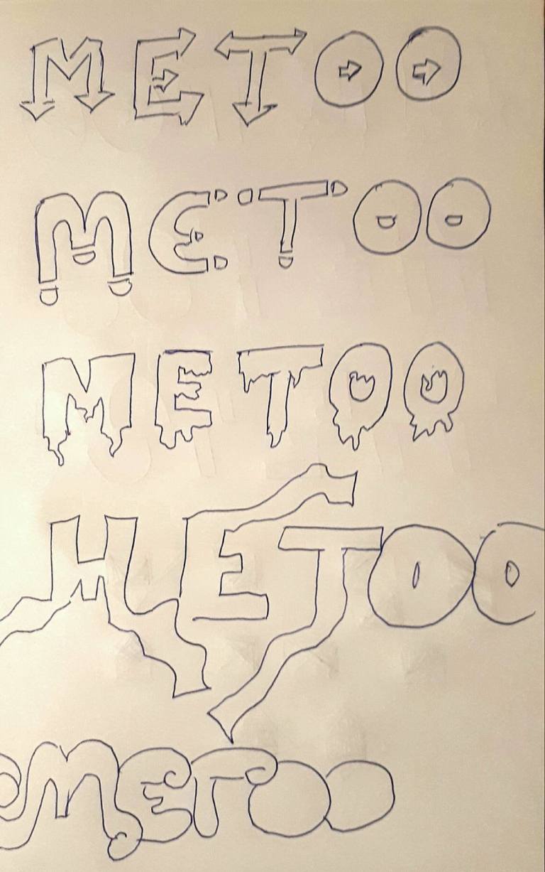 Schets letters graffiti #metoo