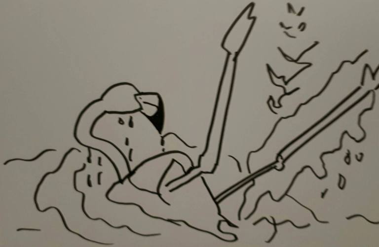 Flamingo schets sketch character street art pose anatomy