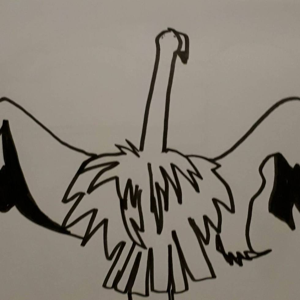 Flamingo schets character street art sketch drawing pose anatomy