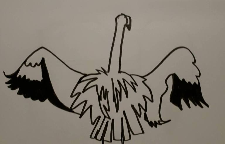 Flamingo schets character street art sketch drawing pose anatomy