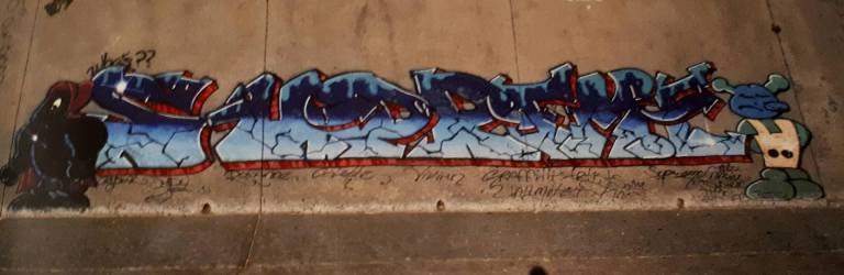 SUPREME by GAU crew, Thirty-third and Imperial Pits, c. 1986, San Diego graffiti