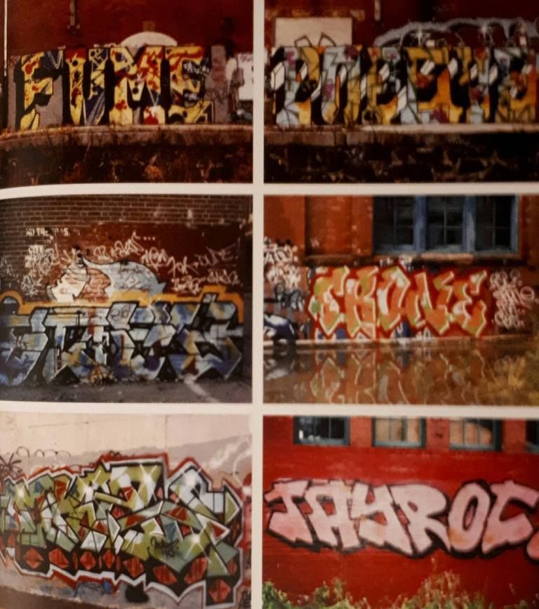 FUME, POPEYE, STASH, SR.ONE, MKAY, JAYROC (Boston, 1986-1987) graffiti