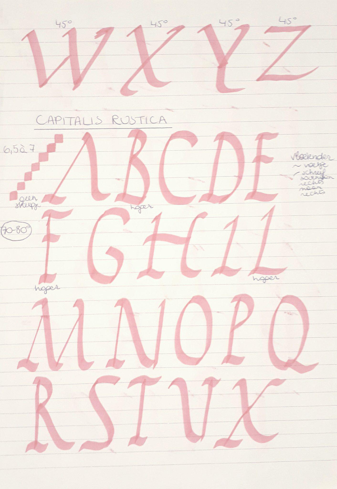 Capitalis Rustica kalligrafie hand lettering handschrift typografie