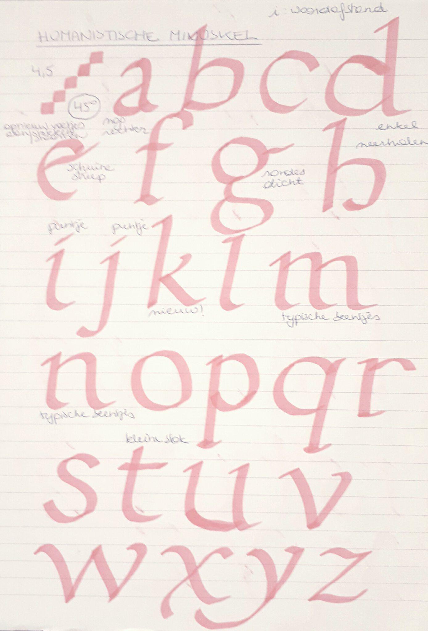 Humanistische Minuskel kalligrafie hand lettering handschrift typografie