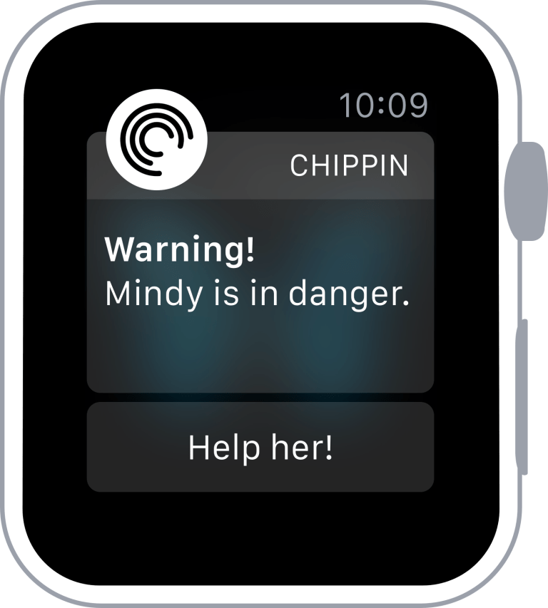 Chippin Apple Watch notification Hack The Future 2017 Creator Day service design