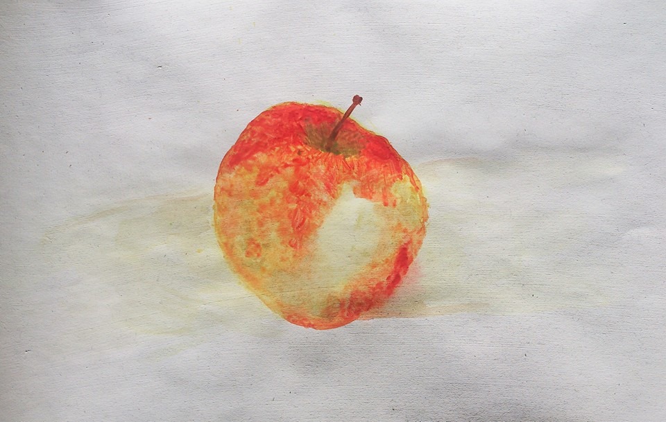 acryl apple still life painting autumn