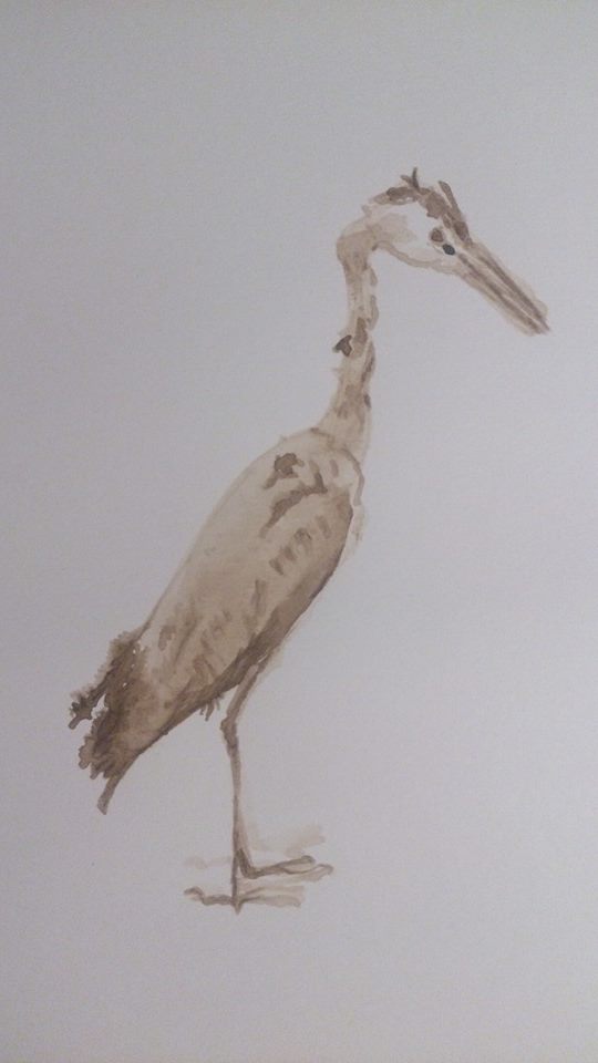 Stilleven reiger bister schilderij