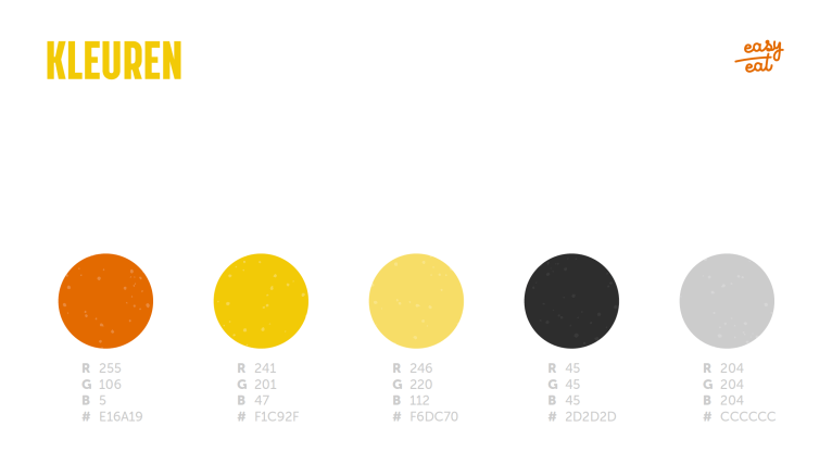 Easy Eat branding: kleuren