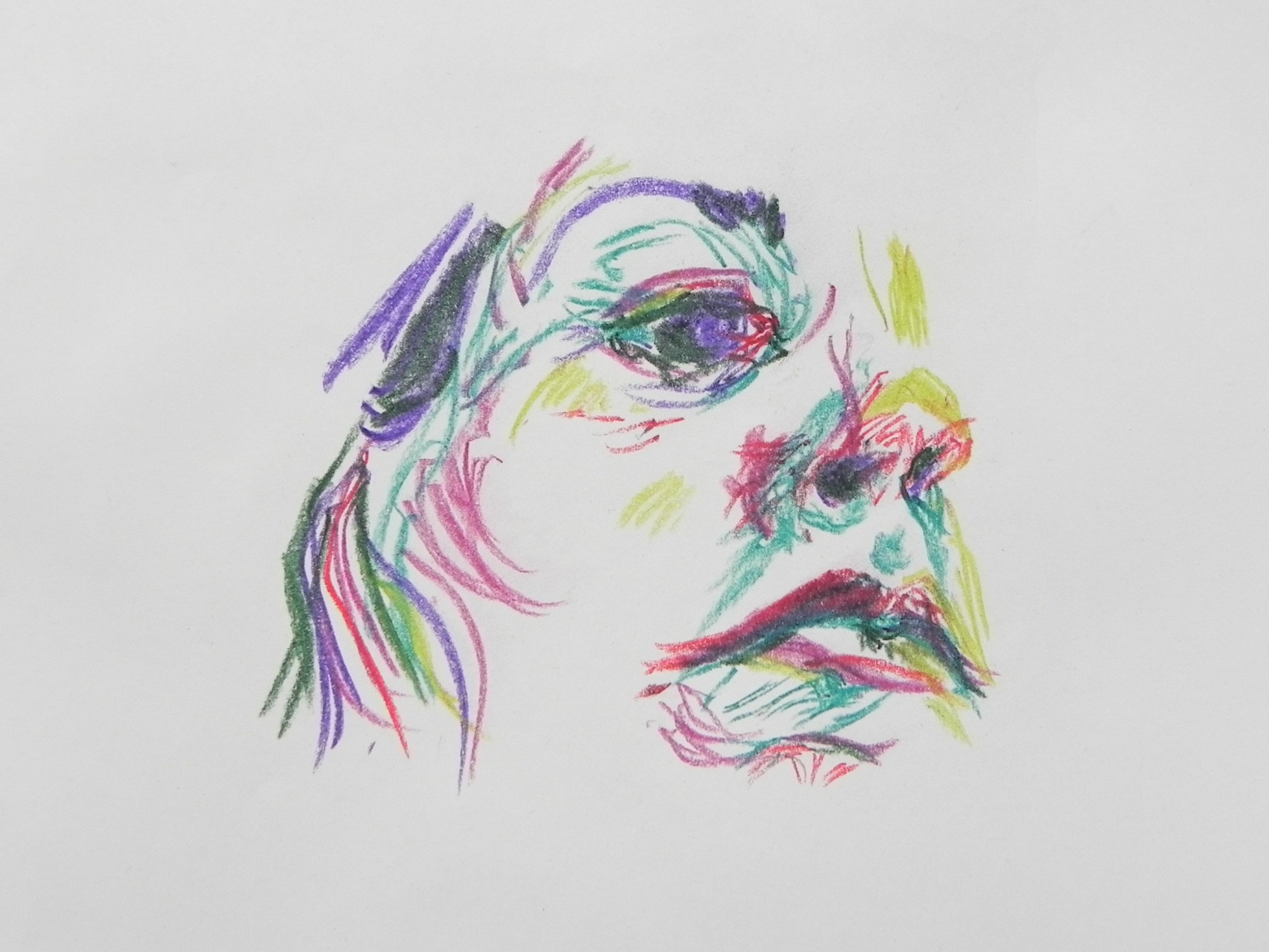 Zelfportret (kleurpotlood, 2023)